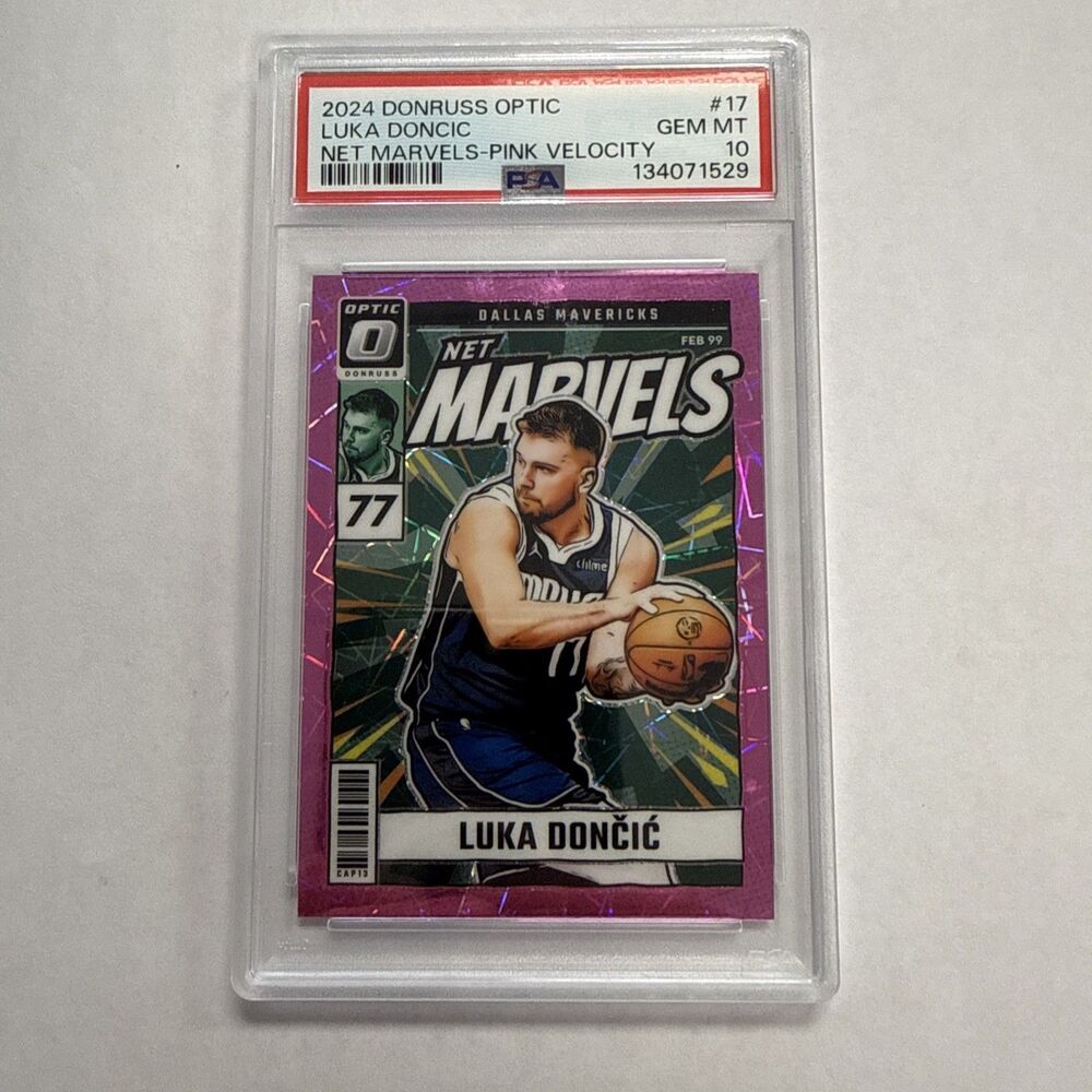 Panini Donruss Optic 2024-25 Net Marvels Luka Dončić #17 Pink /79 PSA 10